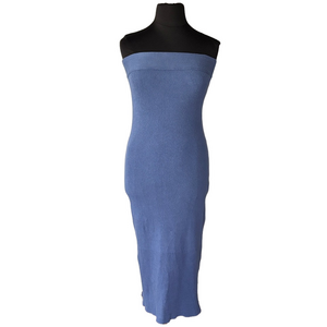 Free People Beach Ribbed Stretch Knit strapless Maxi Dress size L